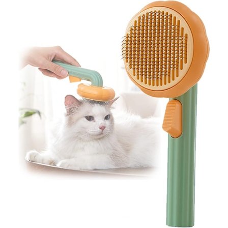 Pump Pet Brush, Dog Brush Cat Brush Grooming Comb, One-Touch Cleaning Button Compatible Dog and Cat Grooming Brush