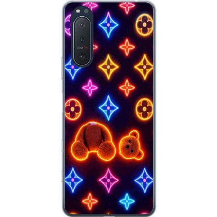 Kompatibel Mobilcover til Sony Sony Xperia 5 II Neonfarvet luksusmønster med glødende teddybjørn i pop art-æstetik