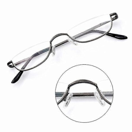 Læsebriller Metal Fjederhængsler Halvmåne Semi Kantløse Læsere 1.0~4.0