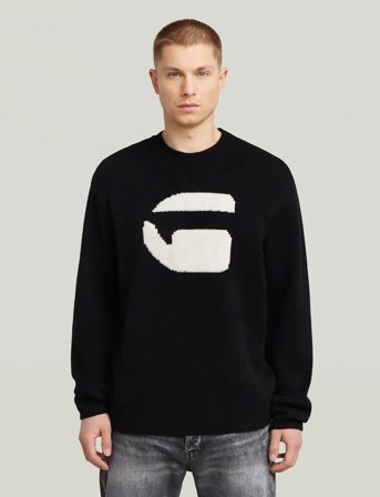 G-Star G Logo Relaxed R Knit - Black - M