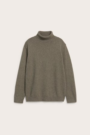 Kappahl | Stickad polotröja | Brunmelerad