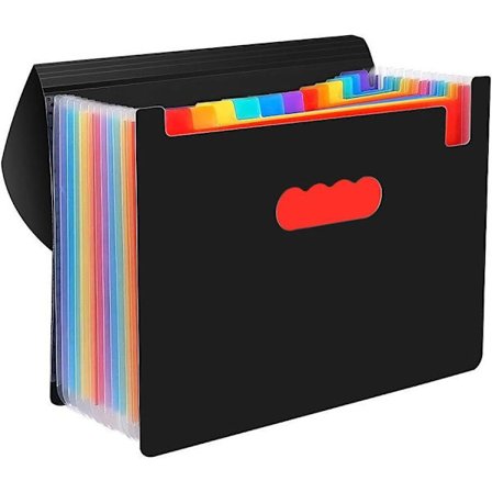 Kuffert Organizer Accordion Mappe 12 Plastlommer A4 Størrelse Stor