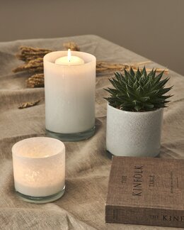 Kerzenhalter/Topf/Vase meliert Weiß