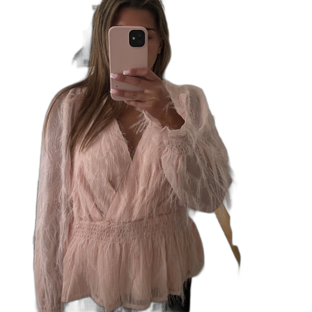 Ljusrosa fluffig blus från Vila