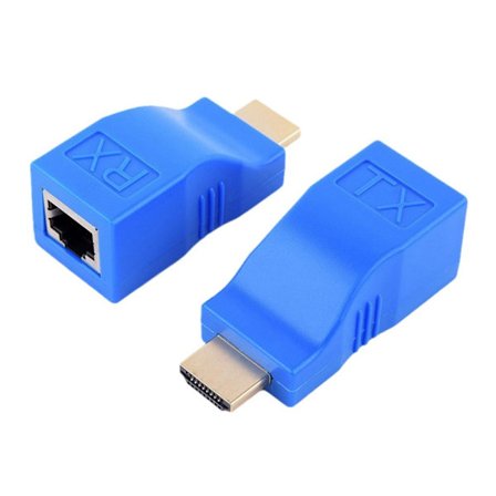 2 kpl Ethernet-kaapeli HDMI HDMI Extender SININEN