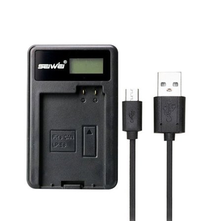 Canon LP-E8 USB-oplader med LCD-display