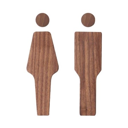 2 stk Baderomsskilt Dør Toalett Dørskilt Toalett Dørskilt Herr Dekor Tre Rustikk Toalettskilt Toalett Henger