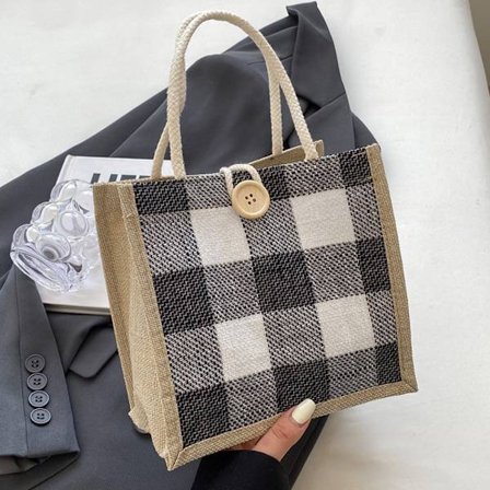 Lunchpåsar Tote Bag SVART KNAPP KNAPP