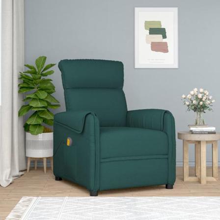 Vidaxl Massagefåtölj Mörkgrön Tyg Grön