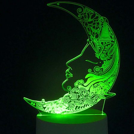 3D Måne Nattlys Bord Lampe Optisk Illusjon Lamper 7 Farge Skiftende Lys LED Bordlampe Jul Hjem Kjærlighet Bursdag Barn Barn Dekor Leke Gave