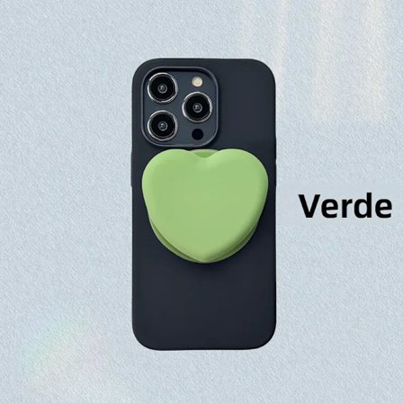 Green-Heart Magnetisk Telefonholder Stativ Sokkel Pop GripTok Sammenleggbar med iPhone Mobiltelefonholder med Mag-Safe Ringfinger Ekspanderende Stativ