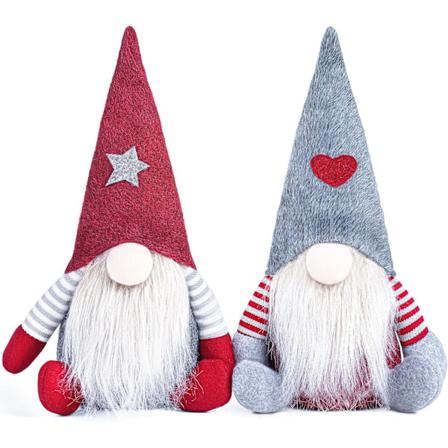 Julemanden Pludselig Julemanden Julenisse Nissefigur Julepynt Skrivebordsdekoration Ferietilbehør Pludsedukke Gave grey