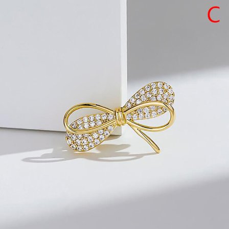 Bowknot Sunflower Rhinestone Crystal Brooch Wedding Dress Up Bo