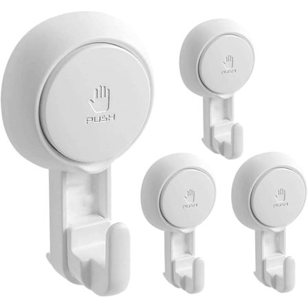 Sæt med 4 Plastik Sugkopper Kroge Nye Stærke Sugkopper