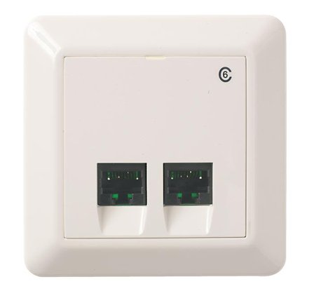 Elko UTP C6 RS Modularuttag rak, infälld 2 x 8 K6, Dator & surf