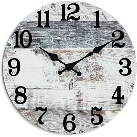 1 st väggklocka grå väggklocka - 10 tum rustik väggklocka batteridriven