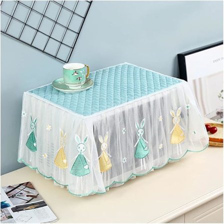 45x35x30cm Tecknad Spets Mikrovågsugn Dammskydd Dammtät Brödrost Skydd Sött Mikrovågsugnsskydd Kök Dekor Tillbehör Kanin Grön