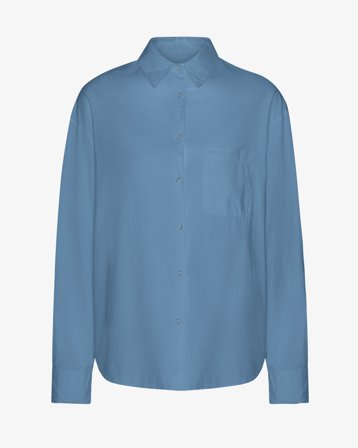 Organic Oversized Shirt - Seaside Blue S