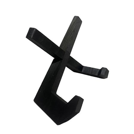 Kokebokholder i tre for kjøkkenbenk, svart massivt tre, oppskriftsbok, vinylplate, tallerkenstativ, skrivebordsdekorasjon