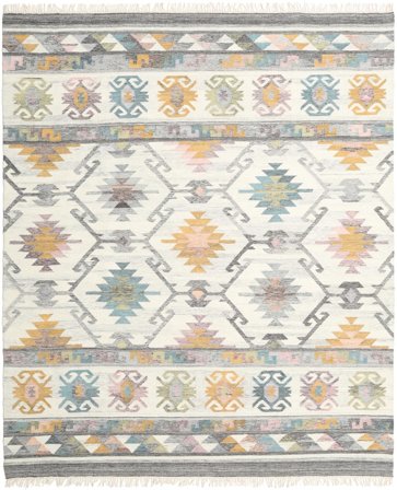 Tapis De Laine Mirza Multicolore/Blanc Crème Grand