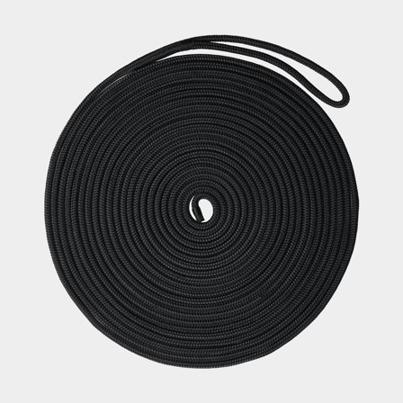 Landvasten met gesplitste lus NOCK Smögen, 16-vlecht polyester, Ø10 mm, 20 meter, zwart