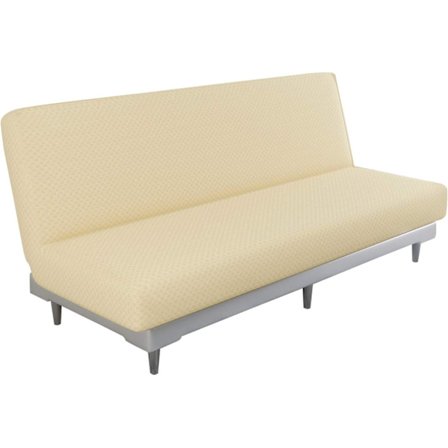Ljus beige stretchig sofföverdrag 3-sits soffa utan armstöd, Adj