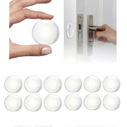 Høykvalitets 12 transparente veggdørstoppere