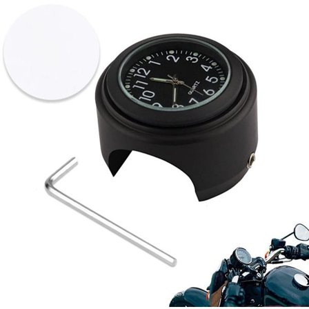 ING Motorcykel styr ur - Scooter ur - Vandtæt - Stødsikker - Passer til 22-25,4 mm styr - Lysende display