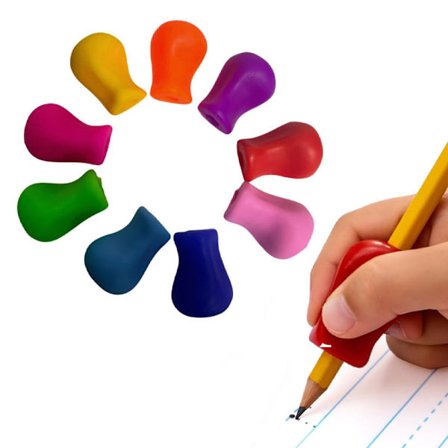 Tilfeldig farge 10 stk Blyantgrep Originale blyantgrep, forbedrer håndskriften, høyre- og venstrehendte, ideell for barn, småbarn, voksne, fingerpute