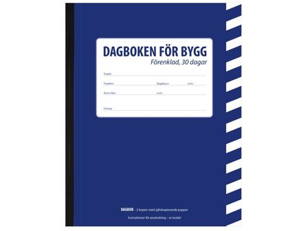 BURDE Dagboken för bygg förenklad A5 30 dagar - Lyreco - Almanackor och kalendrar - Dagböcker - Dagböcker