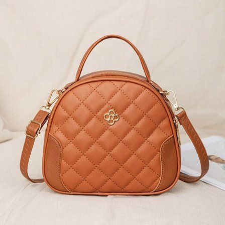 Dame veske rutete crossbody veske BRUN