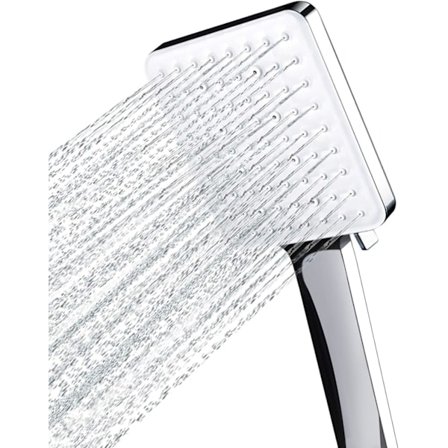 Dusjhode, stort firkantet dusjhode med enhåndsstyring,