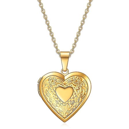 Love Heart Locket Necklace That Rymmer Bilder Medaljoner Halsband,barn,hane