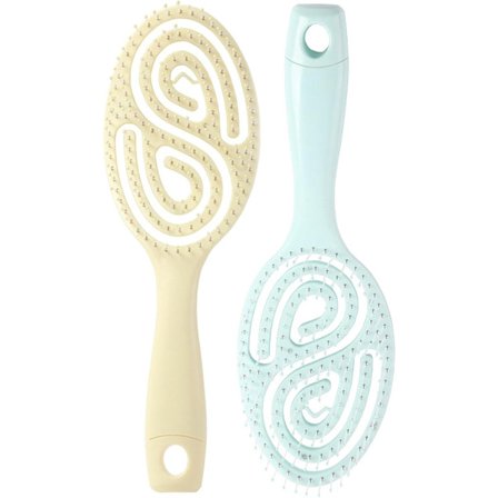 Krøllebørste, Curly Girl Krøllebørste, To hårbørster: en blød børste til kvinder og en anti-tangle børste til mænd. Velegnet til krøllet, glat, vådt, 