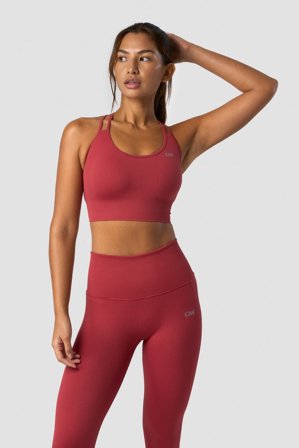 ICANIWILL - Ribbed Define Seamless Sports Bra Autumn Red - Dame - ICIW