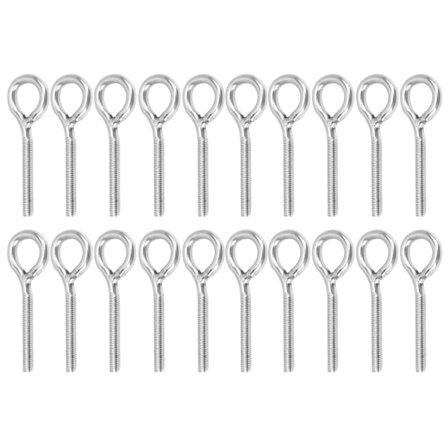 20 stk M4 Øyebolt Rustfritt Stål Ringbultar Maskinsveiset Lukket Skruestang Øye Skruer