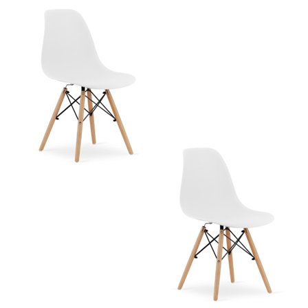 Valora OSAKA Stol Vit Naturben Ergonomisk Design x2