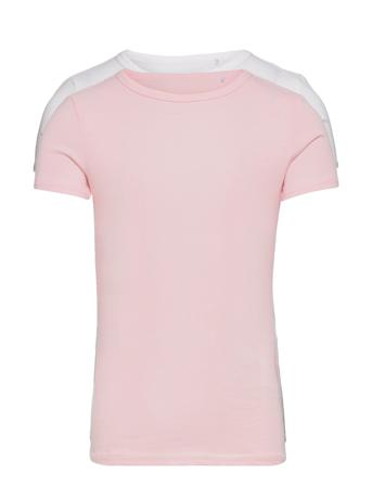 Nkftop Ss Slim 2P Barely Pink T-shirt Multi/mønstret Name It
