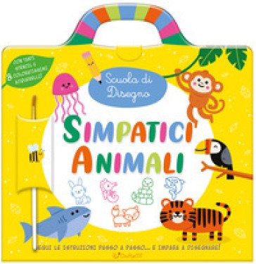 Simpatici animali. Ediz. a spirale. Con 8 acquerelli. Con pennello. Con stencil Danielle Mudd