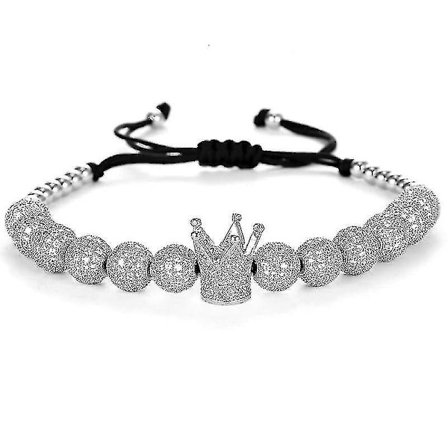Armband armband-krona och silverpärlor