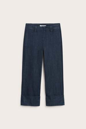 Kappahl | Cropped straight jeans high waist | Mörk denim