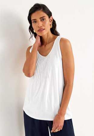 Cellbes of Sweden - Linne med dekorativa stråveck - vit - för damer - 50/52