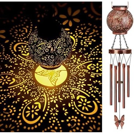 Solar Wind Play Butterfly Wind Play för trädgård Julklappar till mammor Födelsedagspresenter Wind Play för utomhus taklampa