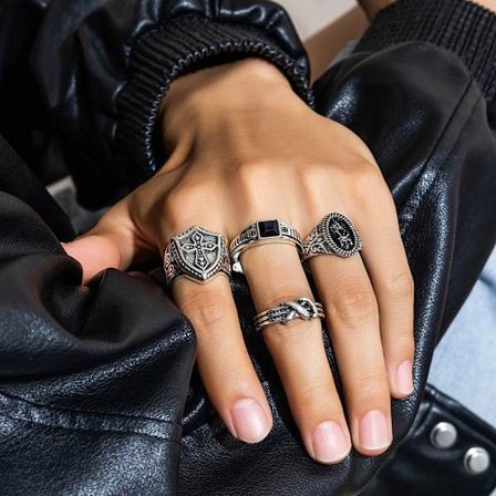 Vintage Ring Set Distressed Ring 4 4