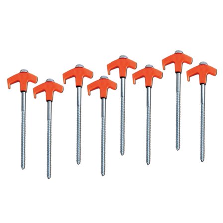 8 tommer skrue i teltpløkker Vindtæt højstyrke teltspyd til udendørs camping Orange Orange 8 stk