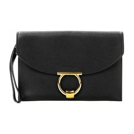 Salvatore Ferragamo, Clutches Zwart, Dames, Maat:ONE Size