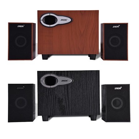 Pieni puinen langaton Bluetooth-kaiutin, Mini-multimediatietokonekaiutin (punainen puu)