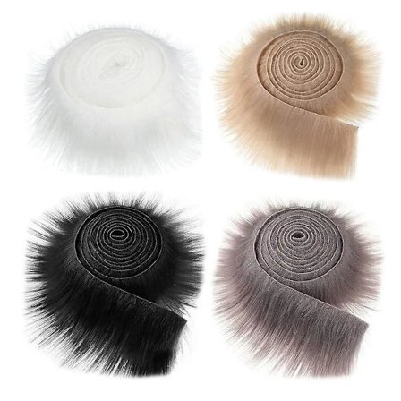 4 stk Kunstig Pelsbånd Tekstil Fluffy Pels Stoffer DIY Håndværk Fluffy Remser