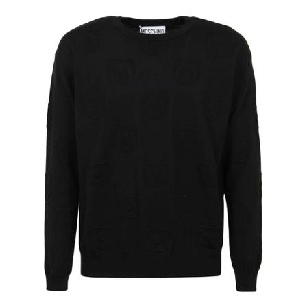 Moschino Round-neck Strik Sort, Herre