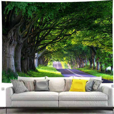 Täydellinen maisema tiellä, raikas seinävaate, satumainen seinä